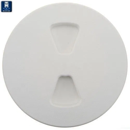 DPS-6-2-DP – T-H MARINE Boat Deck Plate, Screw Out 6 Inch Inner Diameter x 8 Inch Outer Diameter Polar White Single W...